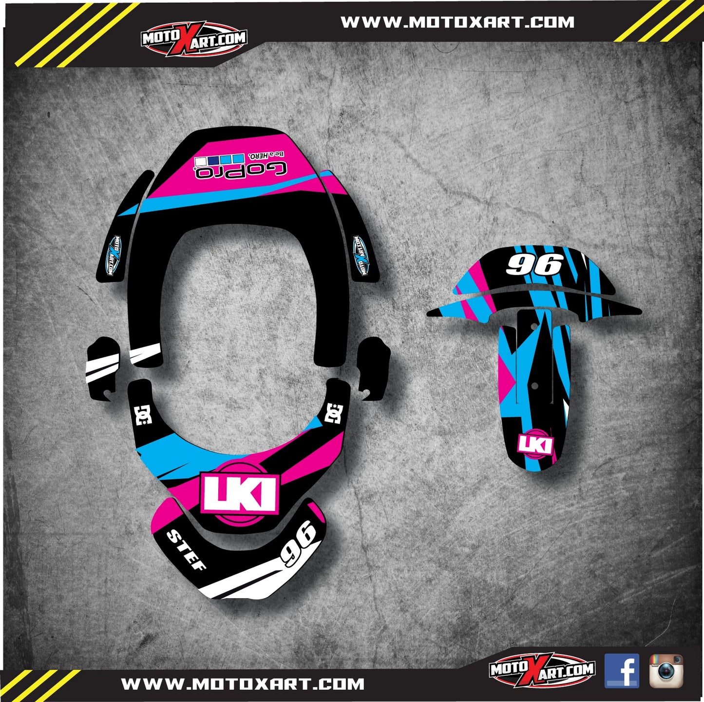 Leatt Brace Club Sport 2 Custom Rider ID Kit - Decals/Stickers (Duke Style)