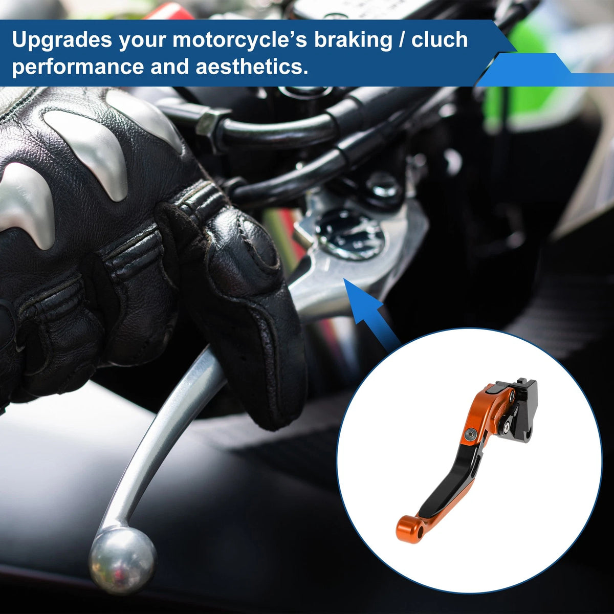 Short/Long Brake Clutch Levers 2 x for Kawasaki Versys 650 Orange Black
