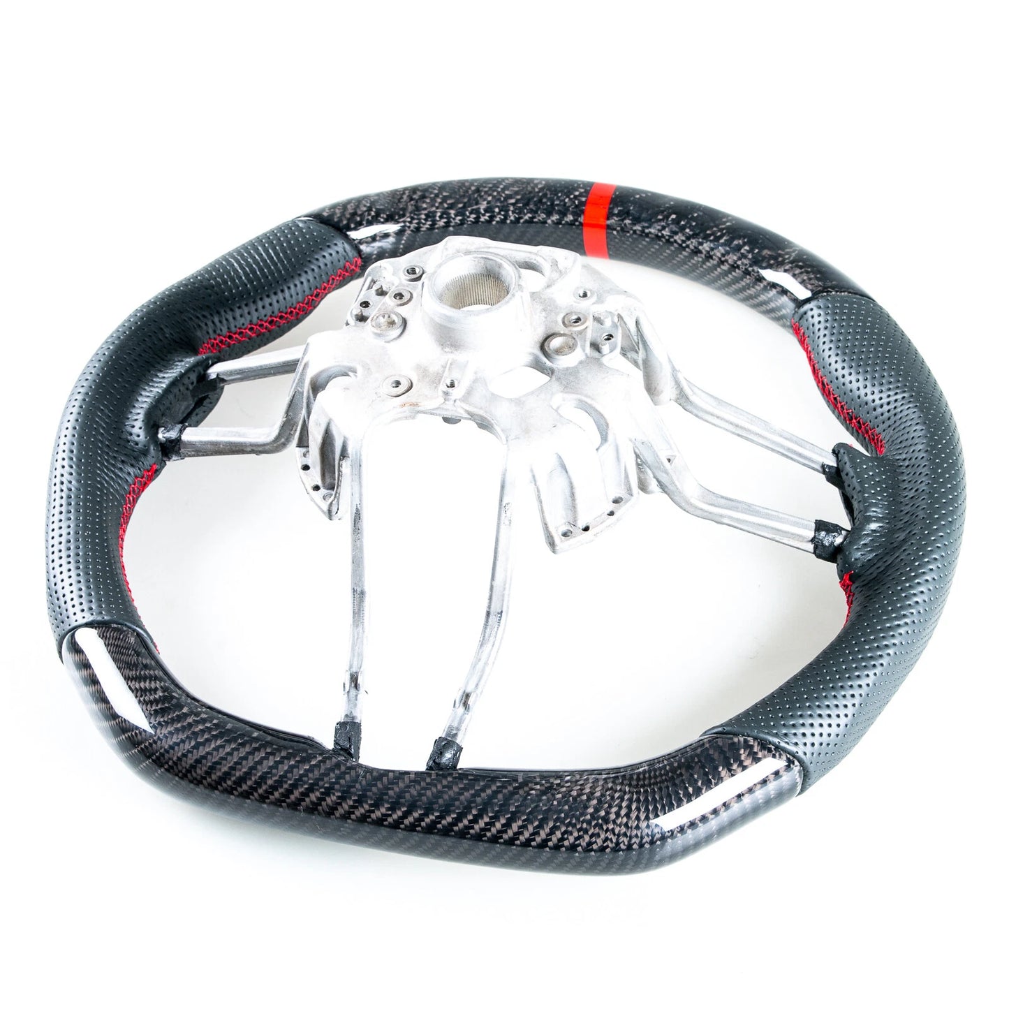 Carbon Leather Red Steering Wheel for Porsche 911, 718, Boxster, Cayman, Macan (2016-2023)