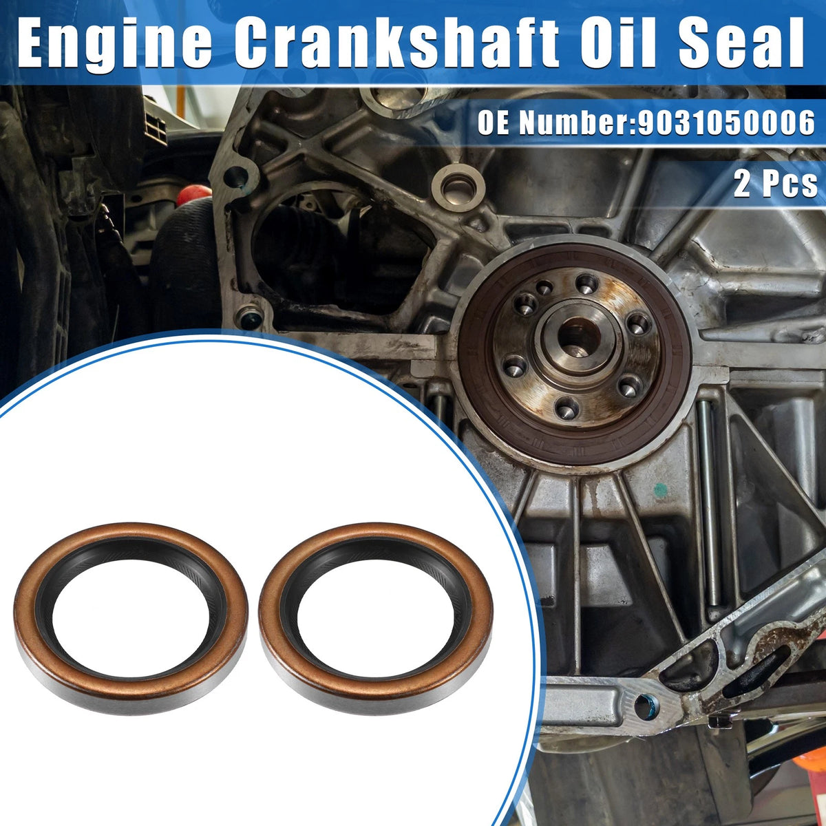 2 x Engine Rear Crankshaft Oil Seals for Toyota 4Runner (1984-2002)