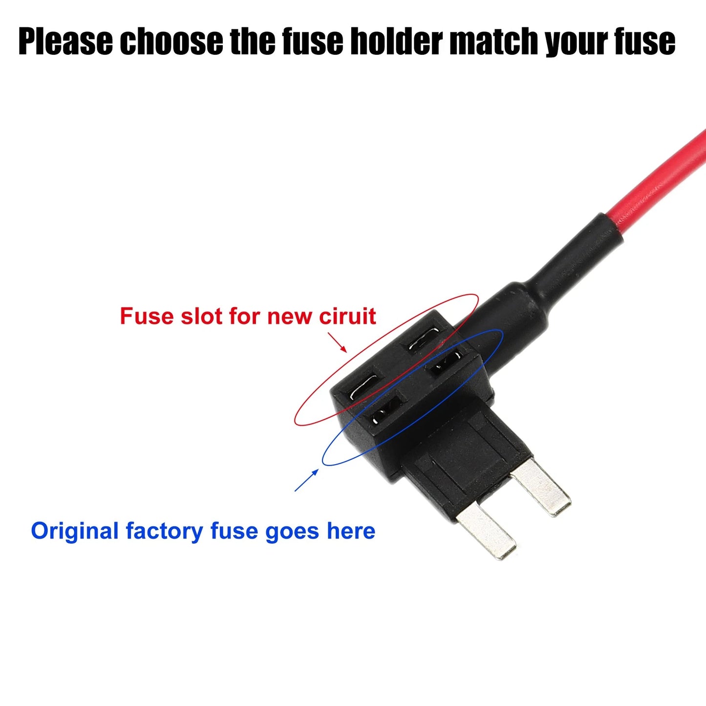 10 x 32V Mini Fuse Tap Adapter Kit with 5A Blade Fuse for Cars & Boats