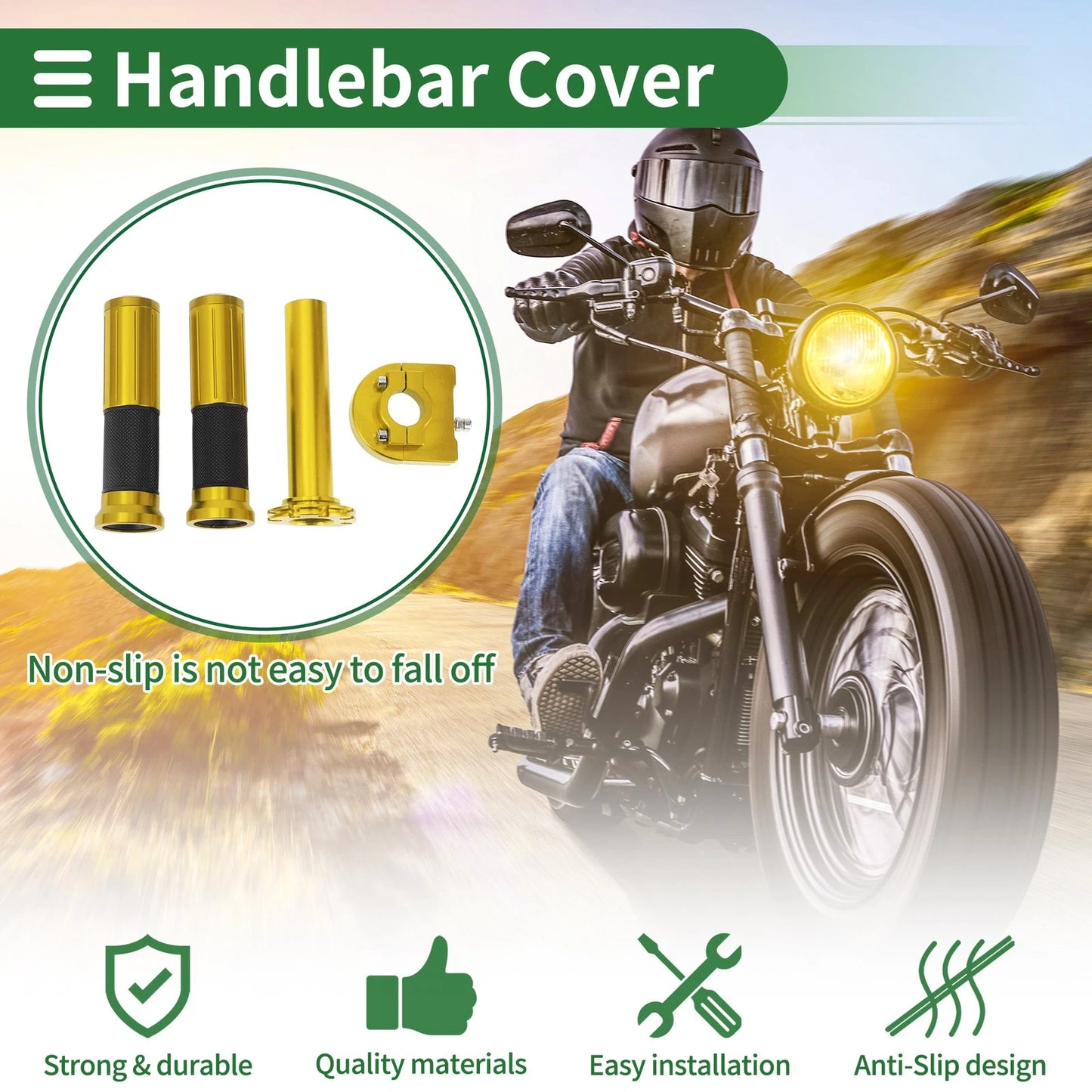 7/8" 22mm Hand Grips Cover Vertical Stripes for Motorcycle