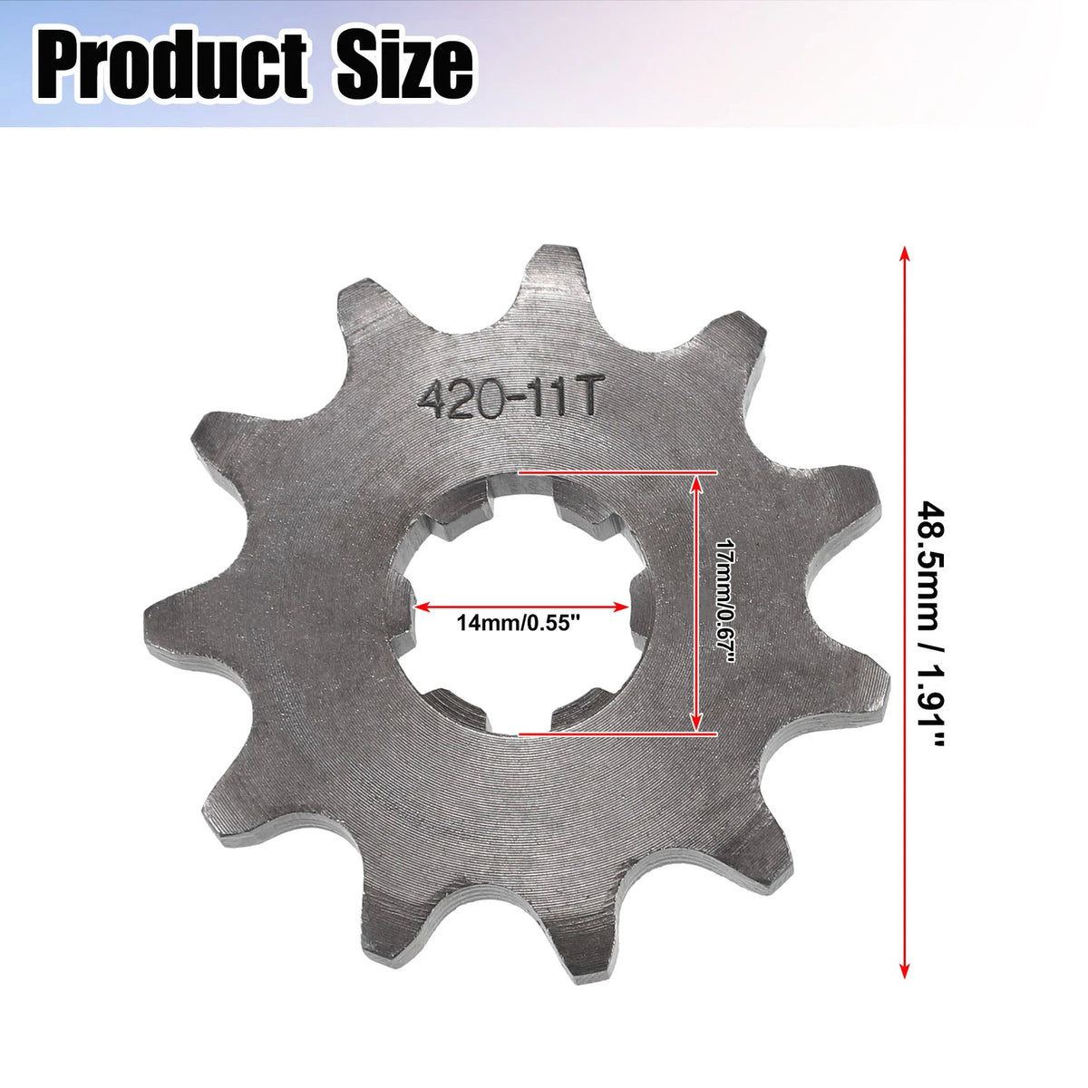 Set 420 11T 17mm Front Engine Sprocket for Dirt Bike Mini Bike