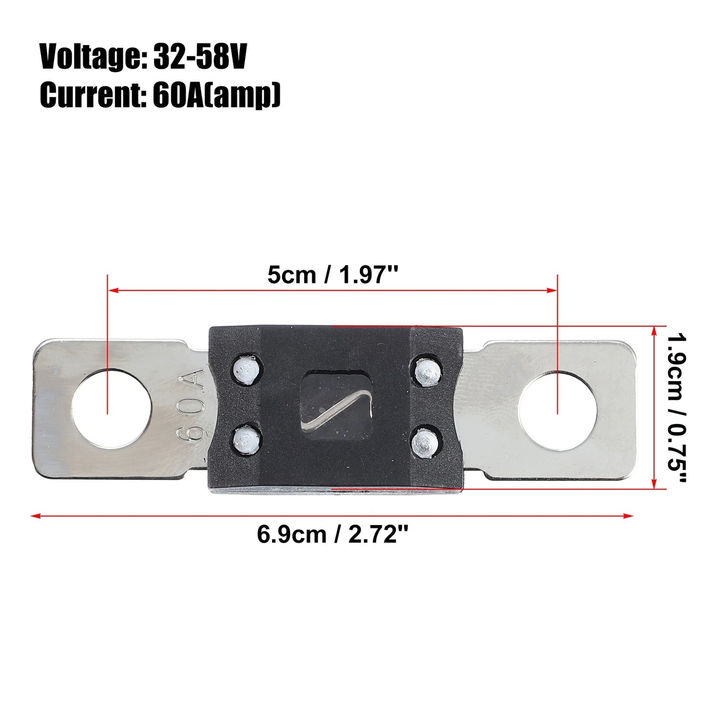2 x 60A 32V Fuse Holder for Automotive Truck Motorcycle Boat Audio