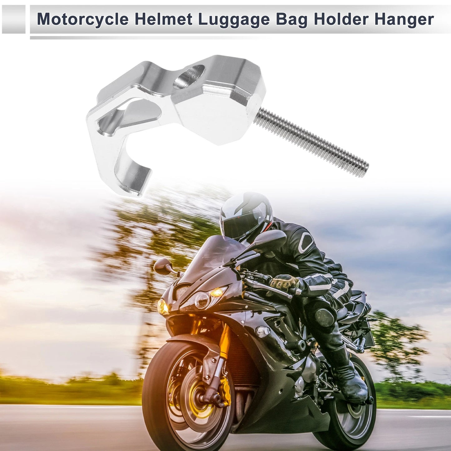 Finger Shape Hanging Hook / 1 Set, 68mm / Silver Tone Black Hook for Motorcycle