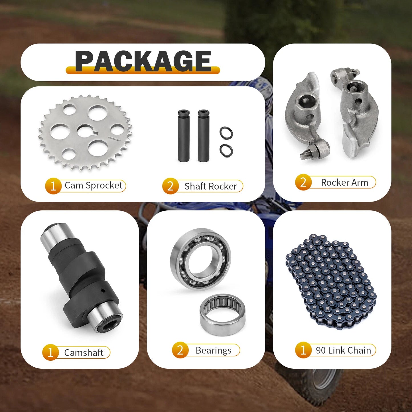 Camshaft Rocker Arm Bearings Kit for Yamaha Wolverine 350 4x4 YFM350F 1995-2005
