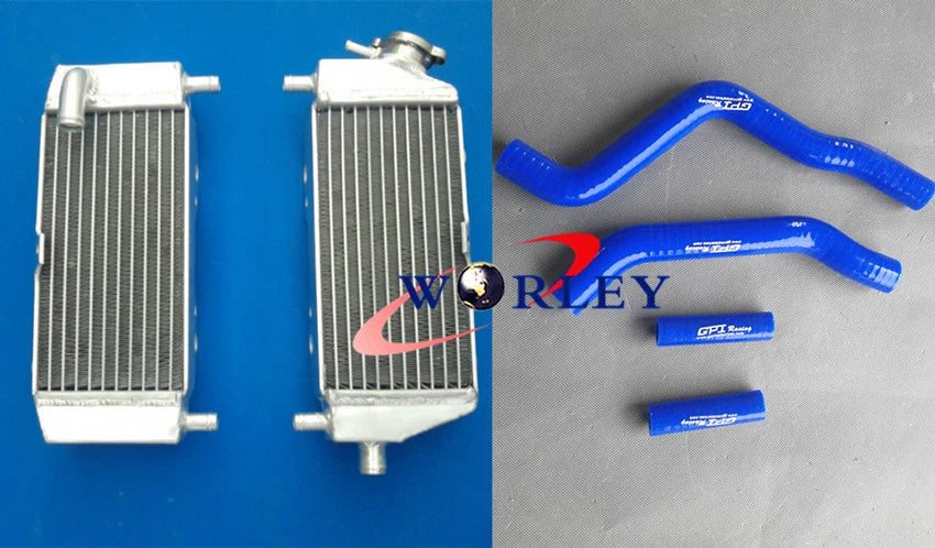 Aluminum Radiator + Green Hose for Kawasaki KX125 (2003-2008)