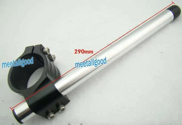 CNC Raised 53mm Clip On Handlebars Silver for Ducati 848 1098 1198