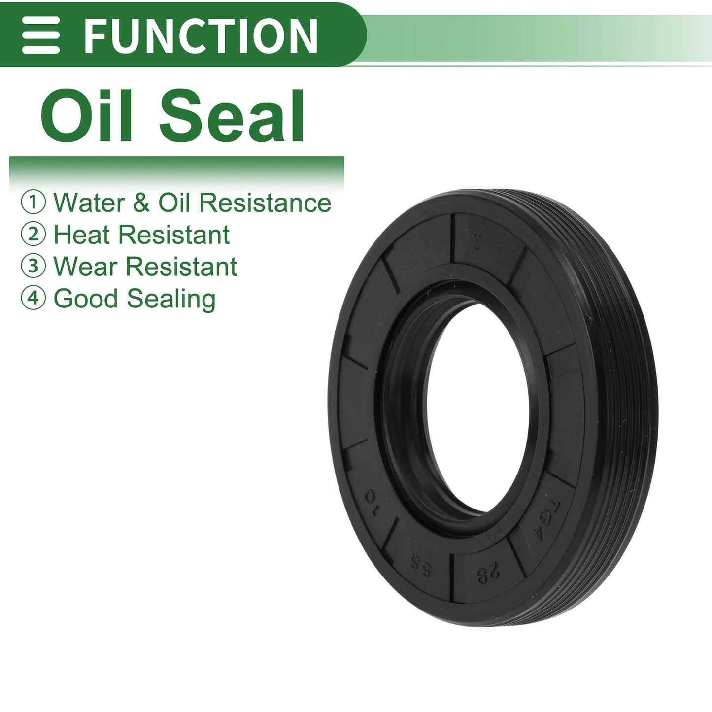 Oil Seal Rotary Shaft Seal NBR Rubber 28x55x10mm Black