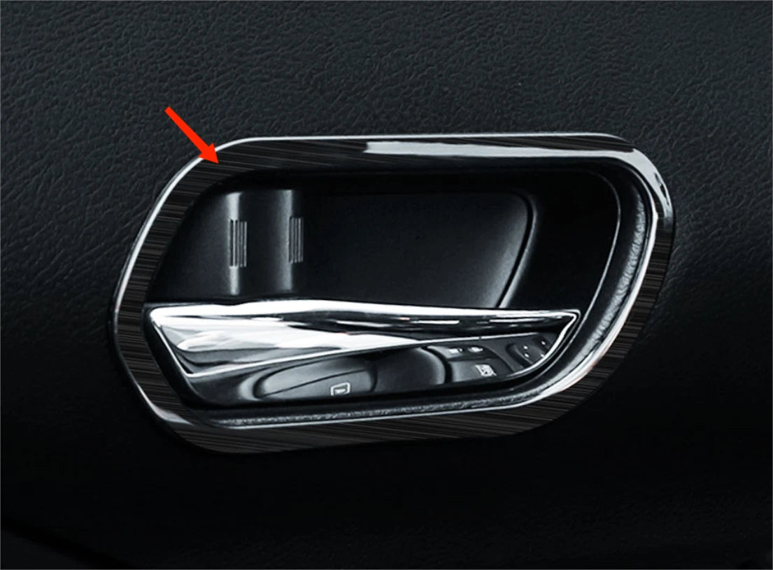 Inner Door Handle Ring Cover Trim for Nissan Kicks 2016-2020 Steel Black
