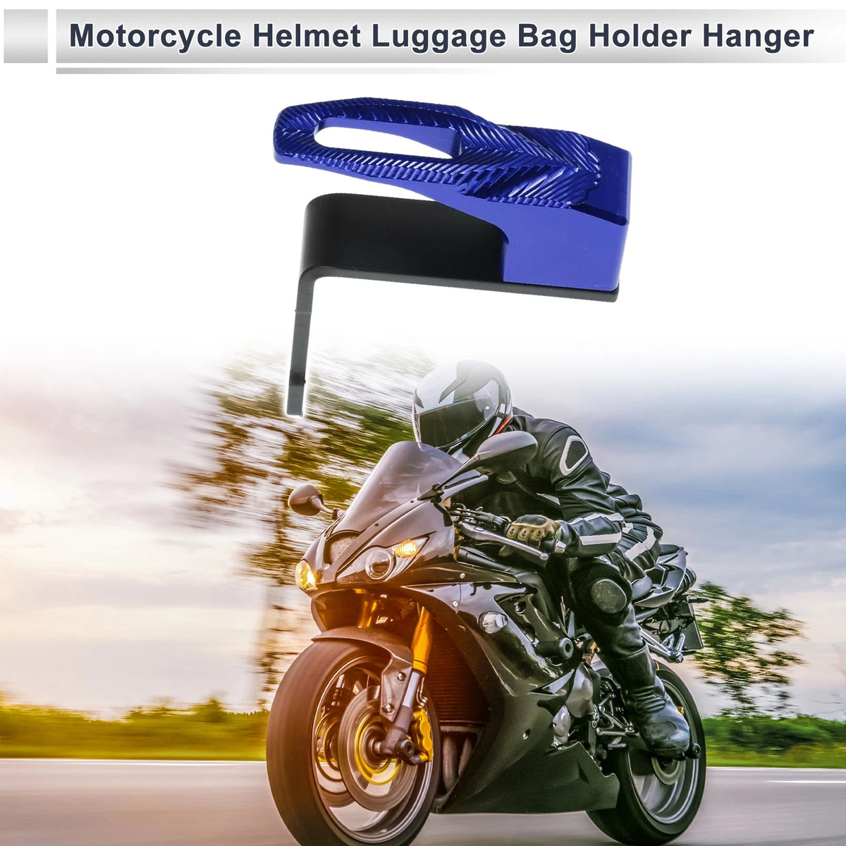 Blue Motorcycle Hanging Hook / 83mm / Square Aluminum Alloy for Motorcycle