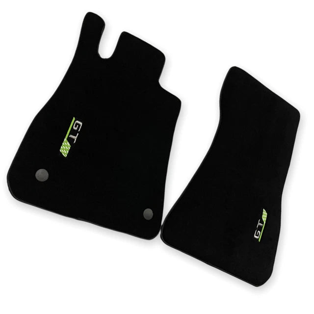 Floor Mats for Mercedes Benz AMG GT 2015-2022 Black & Green Logo 2 x AutoWin