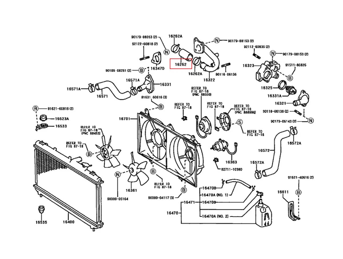 Water Inlet Hose for Toyota AT170 AT171 AT190 AT191 (1982-1992)