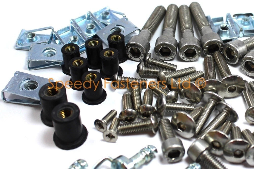 158 Piece Universal Race Track Pack Fairing Bolts Fixings Dzus for Motorcycle