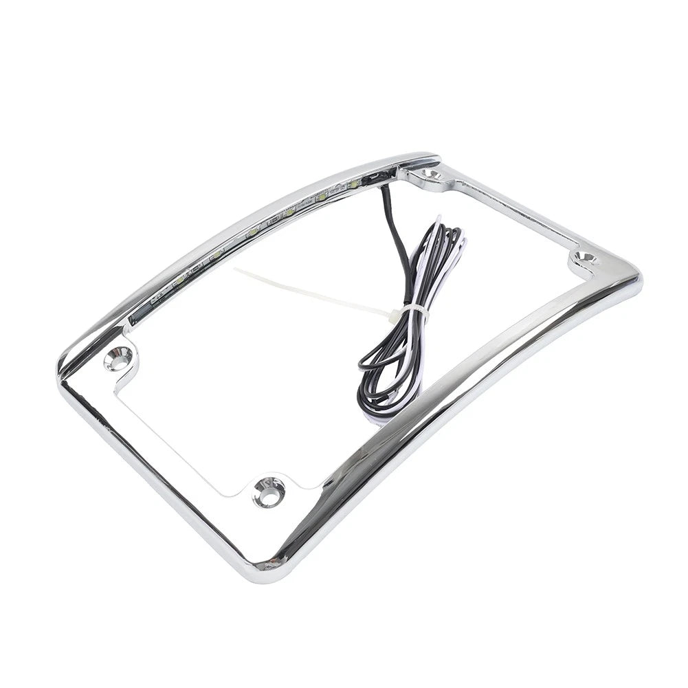 Rear License Plate Frame Bracket with Light for Harley Touring Glide