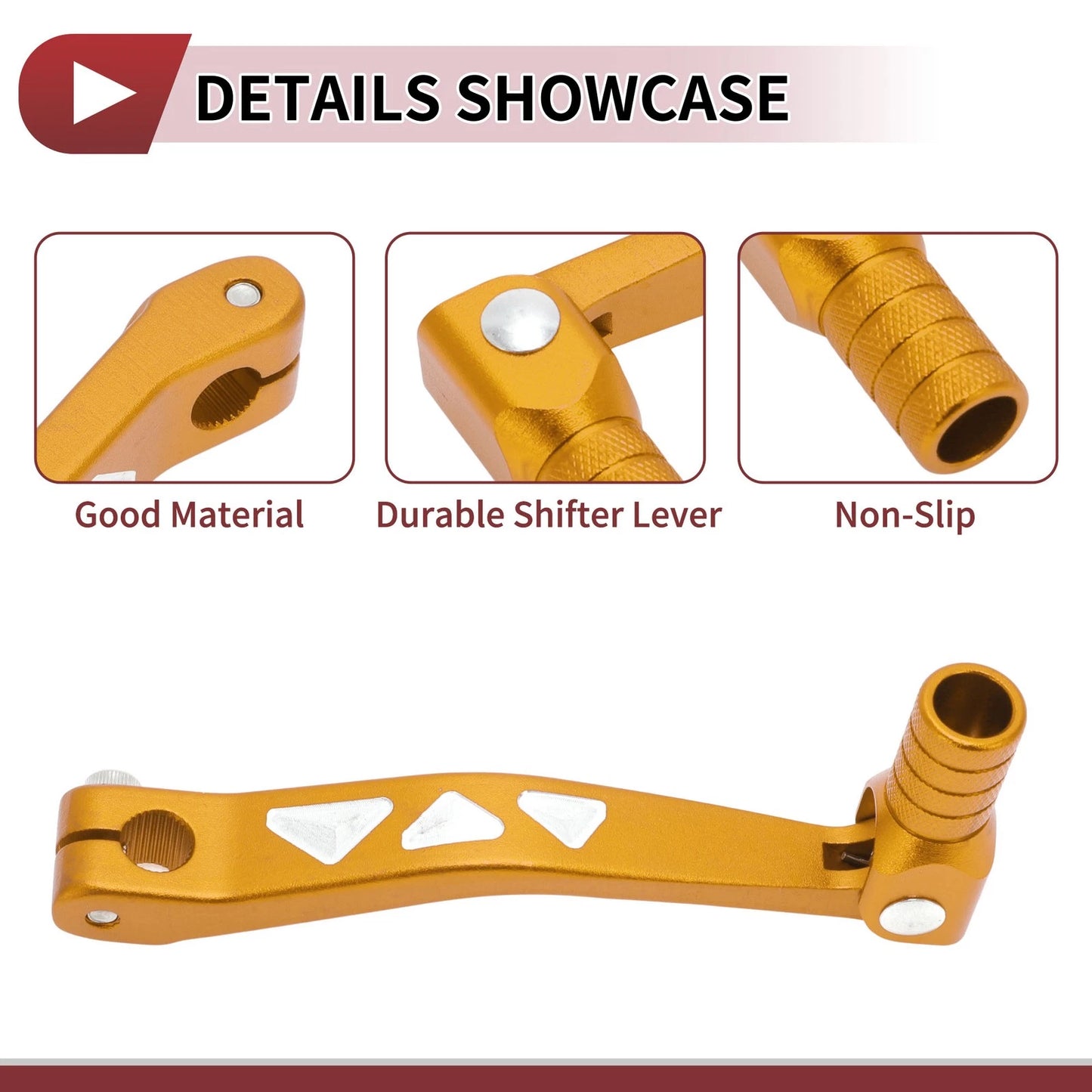 Folding Gear Shifter Lever Gold Tone for Kayo T4L