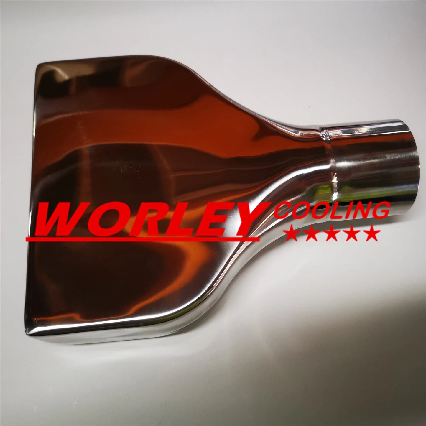 2.5" Inlet Stainless Rectangle Angle Cut Exhaust Tip