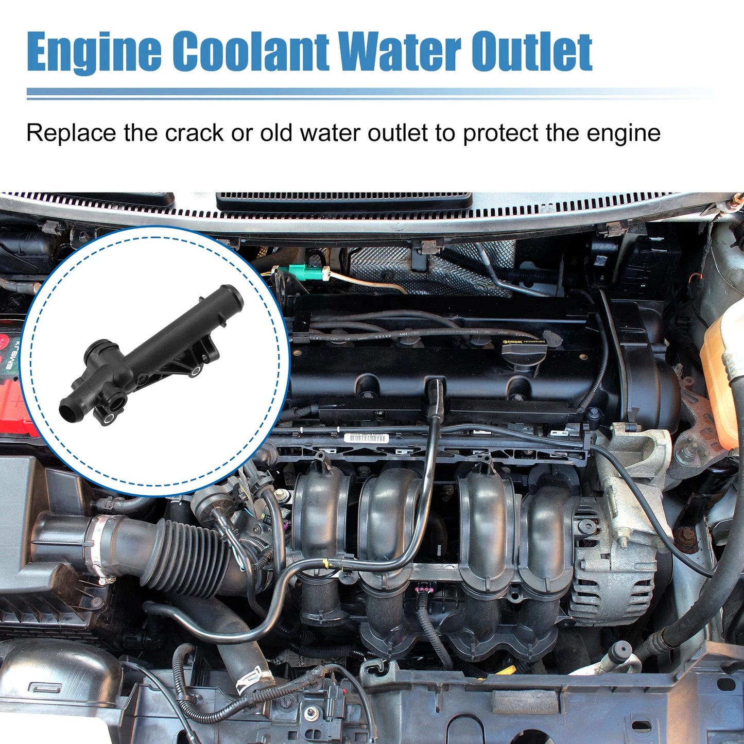 Engine Water Outlet Connect Adapter for Ford Escape Fusion Fiesta (2013-2020)