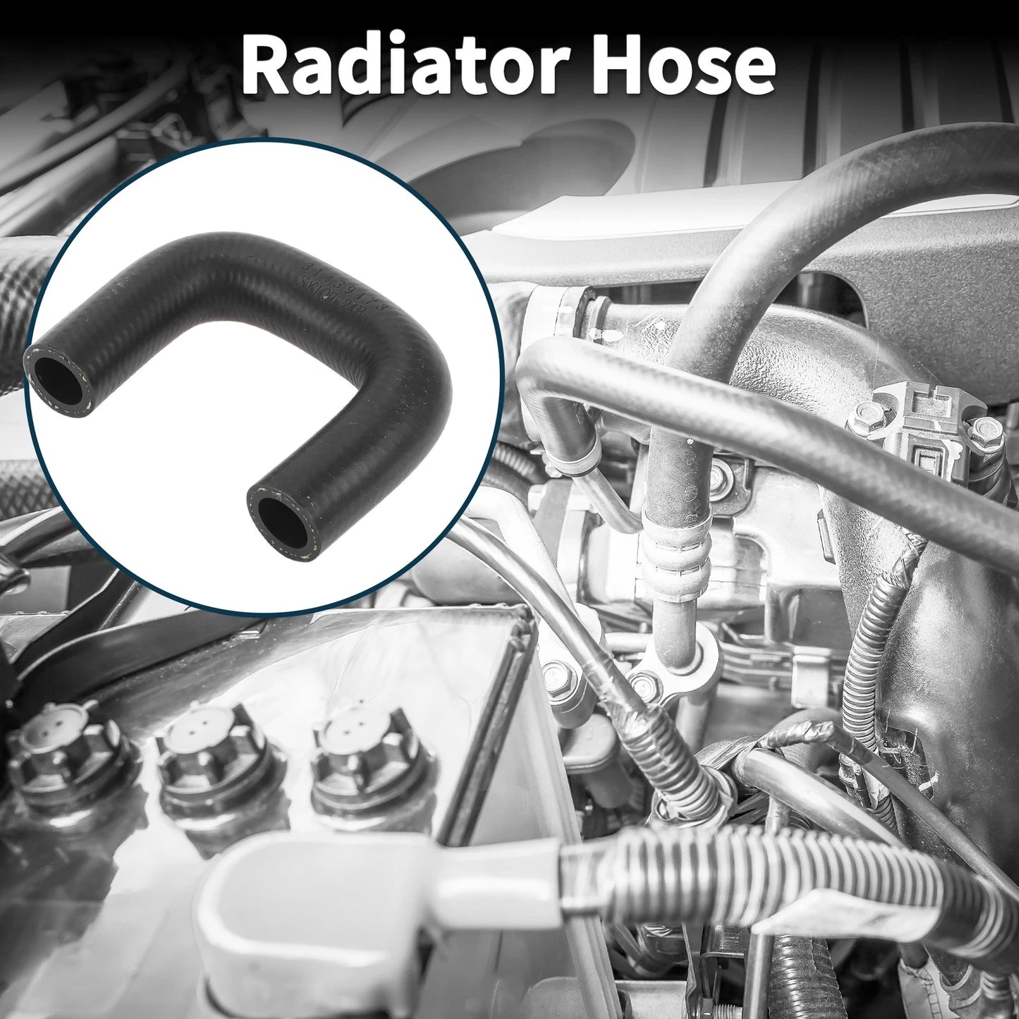 Upper Radiator Hose for Volvo S60 (2011-2016) Rubber Black