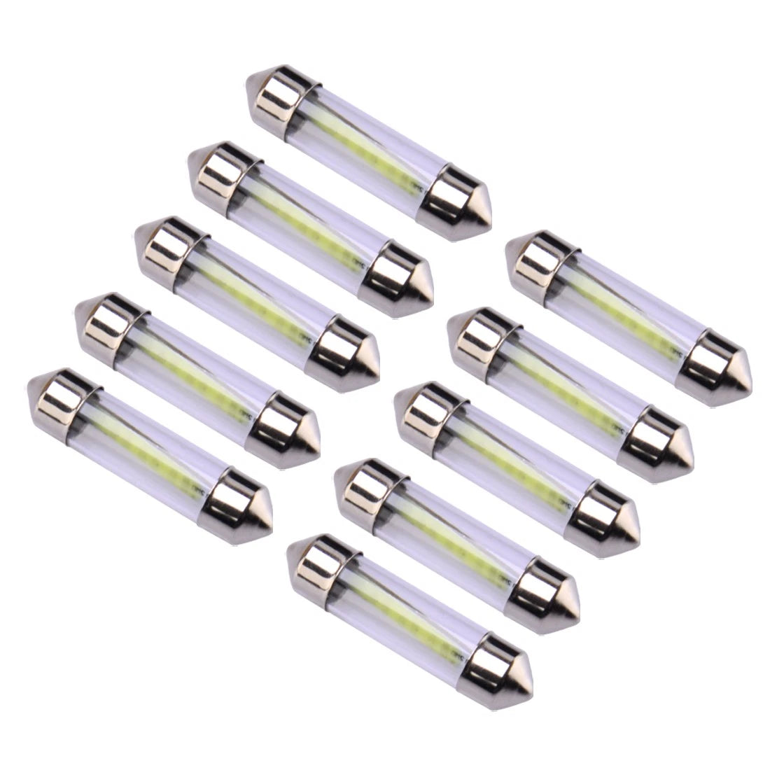 10 x 36mm COB LED Dome Map Reading Light Bulbs for Car Interior