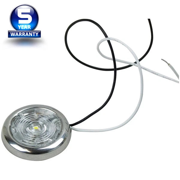 12V LED Round Low Profile Courtesy Light Indoor/Outdoor Surface Mount 2 Pk