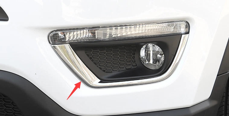 ABS Chrome Front Fog Light Covers for 2017-2021 JEEP Compass Fog Lights