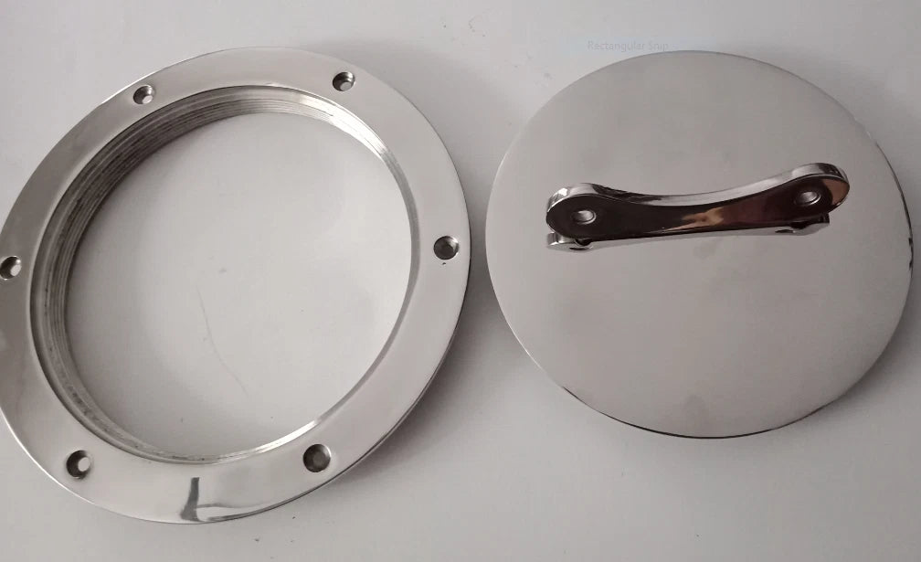 Inspection Port / Deck Plate 206mm OD 316 Stainless Steel for Marine Use
