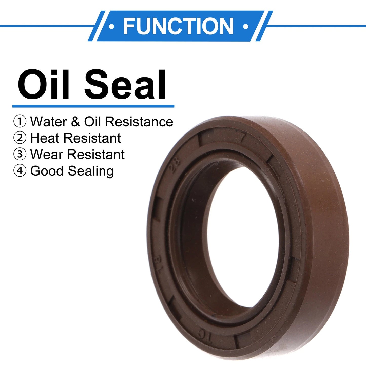 Oil Seal / 18x28x7mm / Seal Ring Rotary Shaft Seal FKM Rubber Brown 2 x