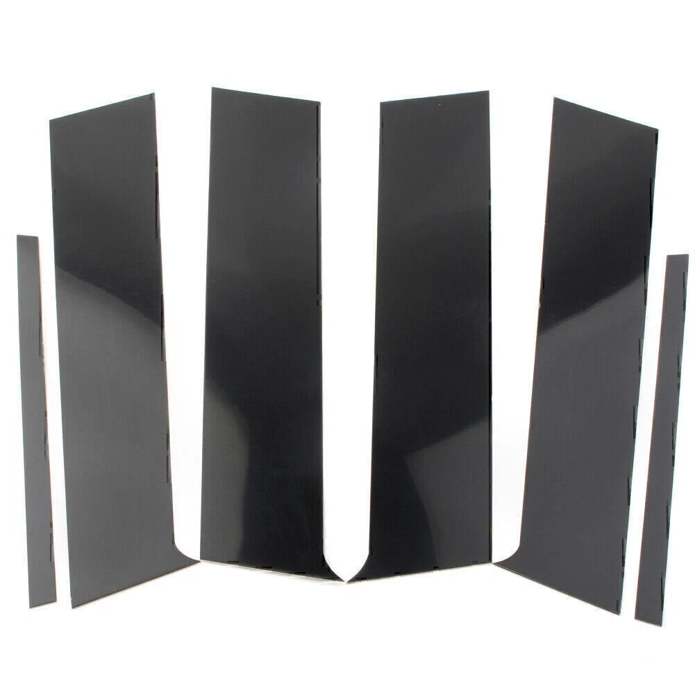 6 x Black Pillar Post Trim Set for Mitsubishi Lancer Sedan (2008-2017)