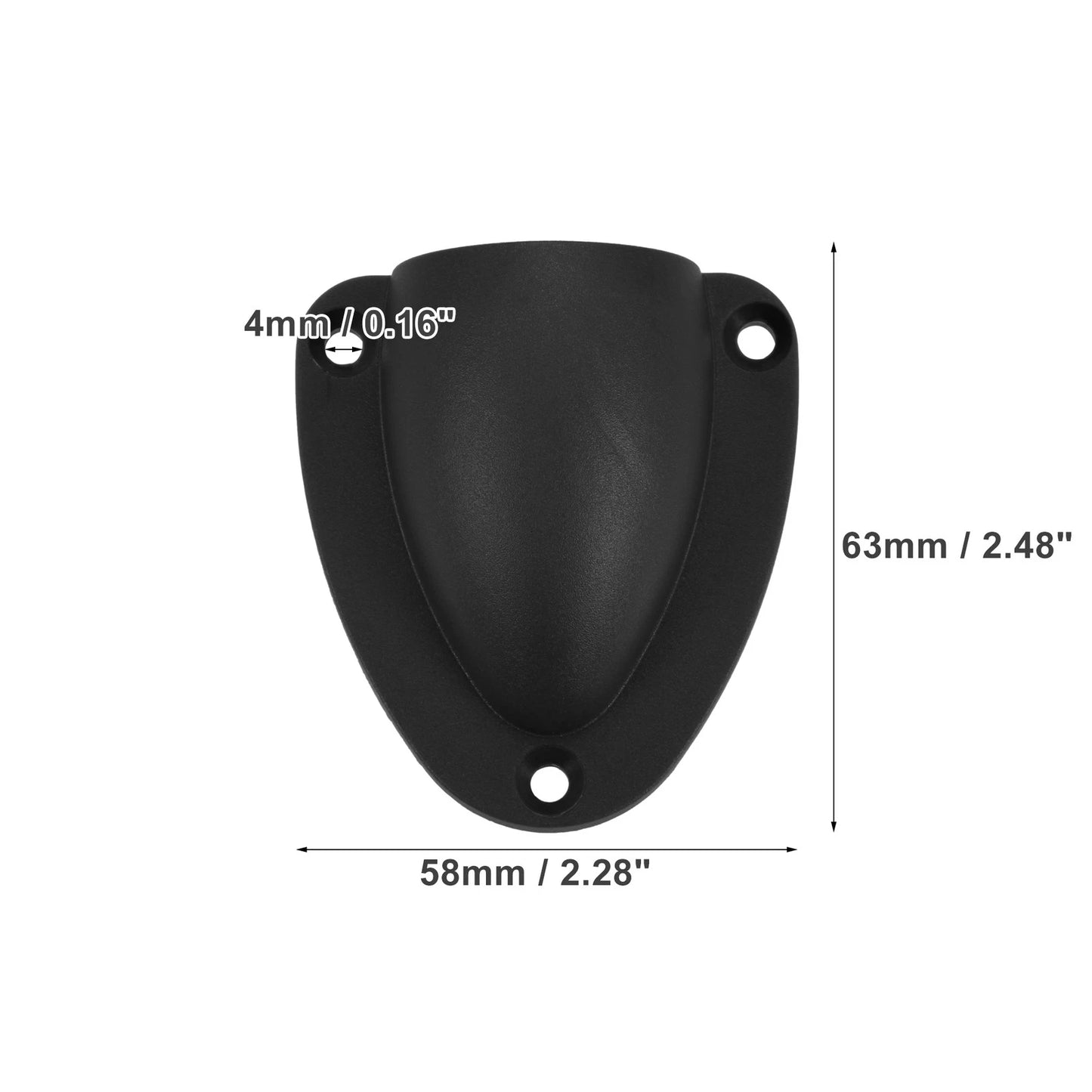Pair 2.48x2.28 Marine Transducer Cover Clam Shell Vent Wire Cover Black