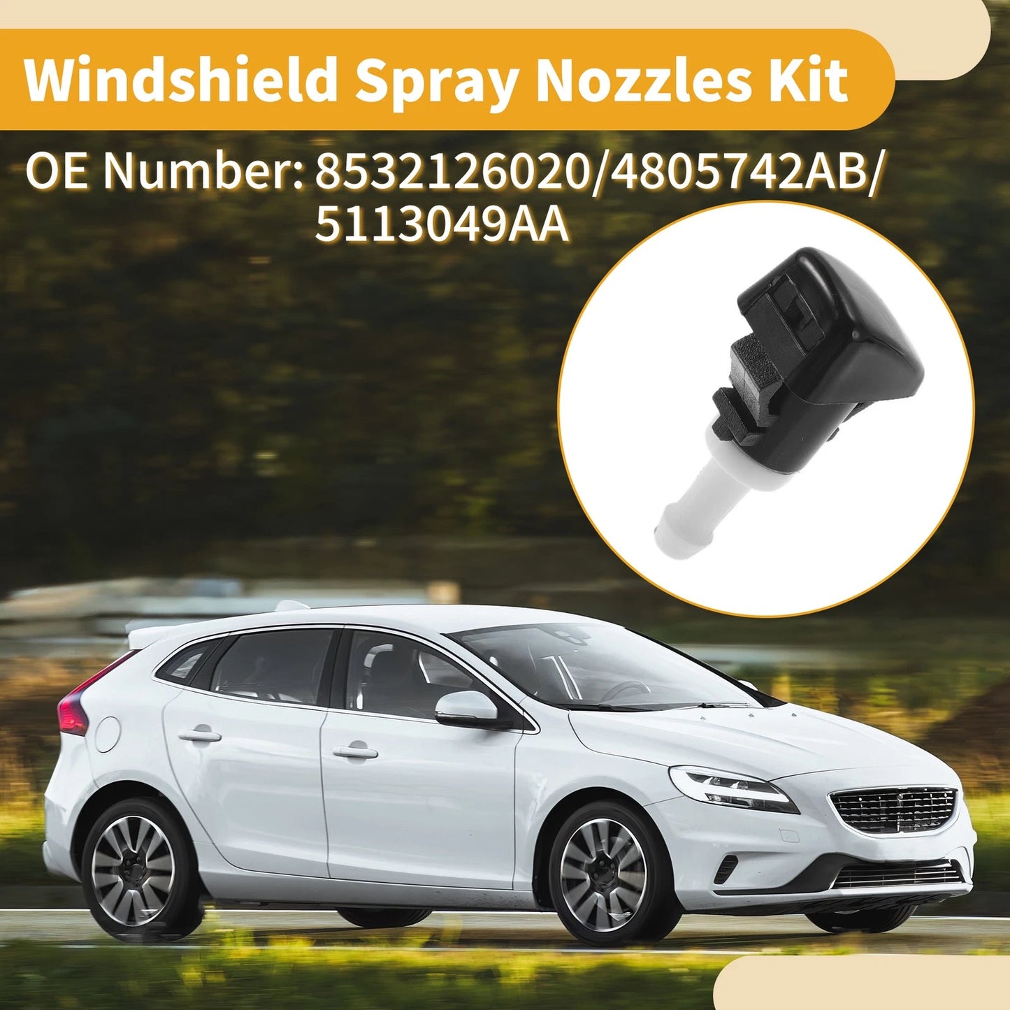 Windshield Washer Nozzle Kit with Gaskets for Jeep Compass (2007 - 2010)