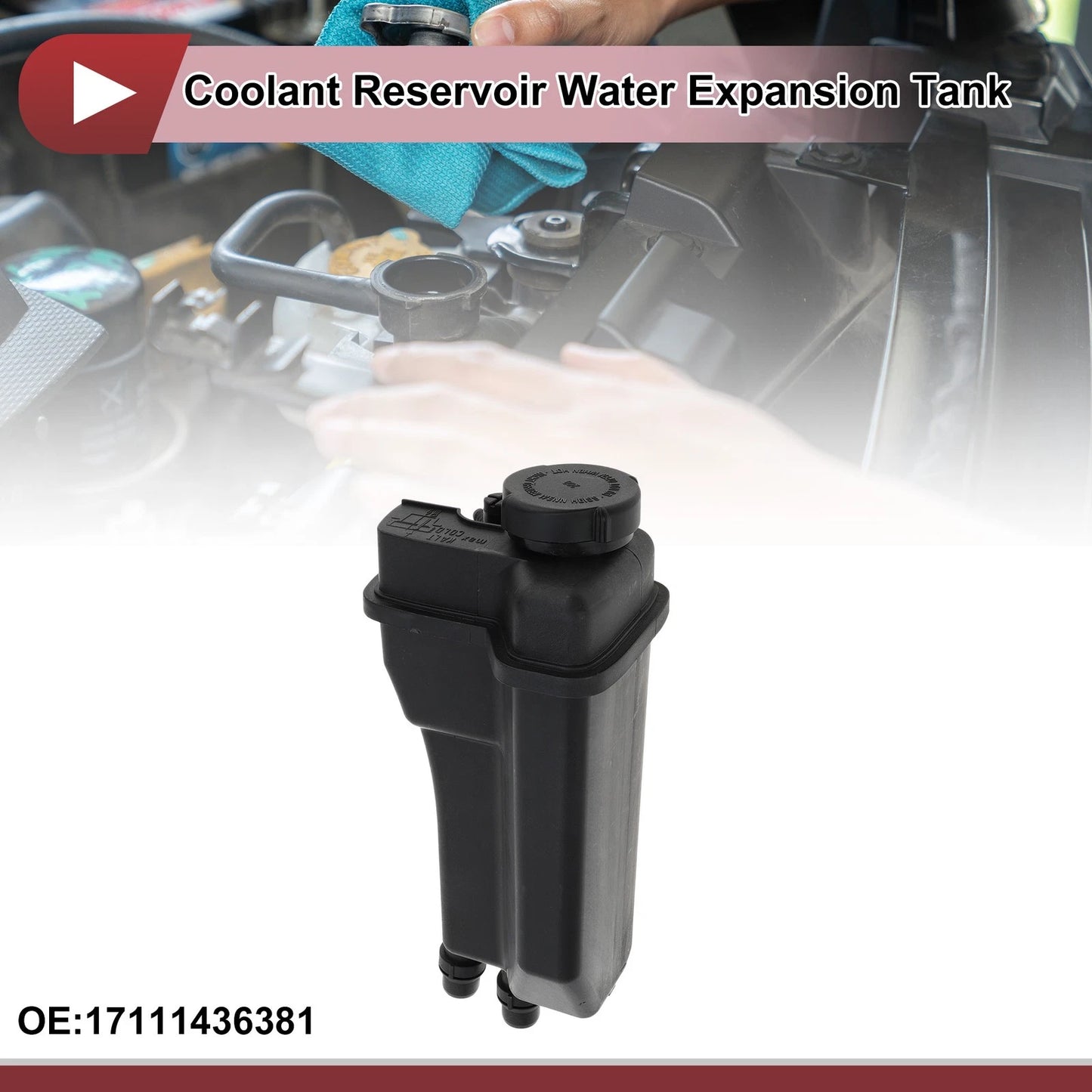 Coolant Expansion Overflow Tank w/ Cap for BMW 525i 528i 530i (2001-2007)