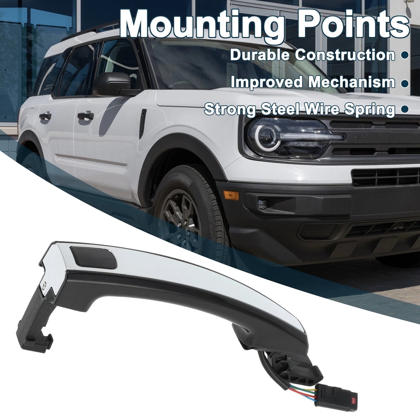Front Left Door Handle for Chevrolet Cruze (2011) Black Silver Tone
