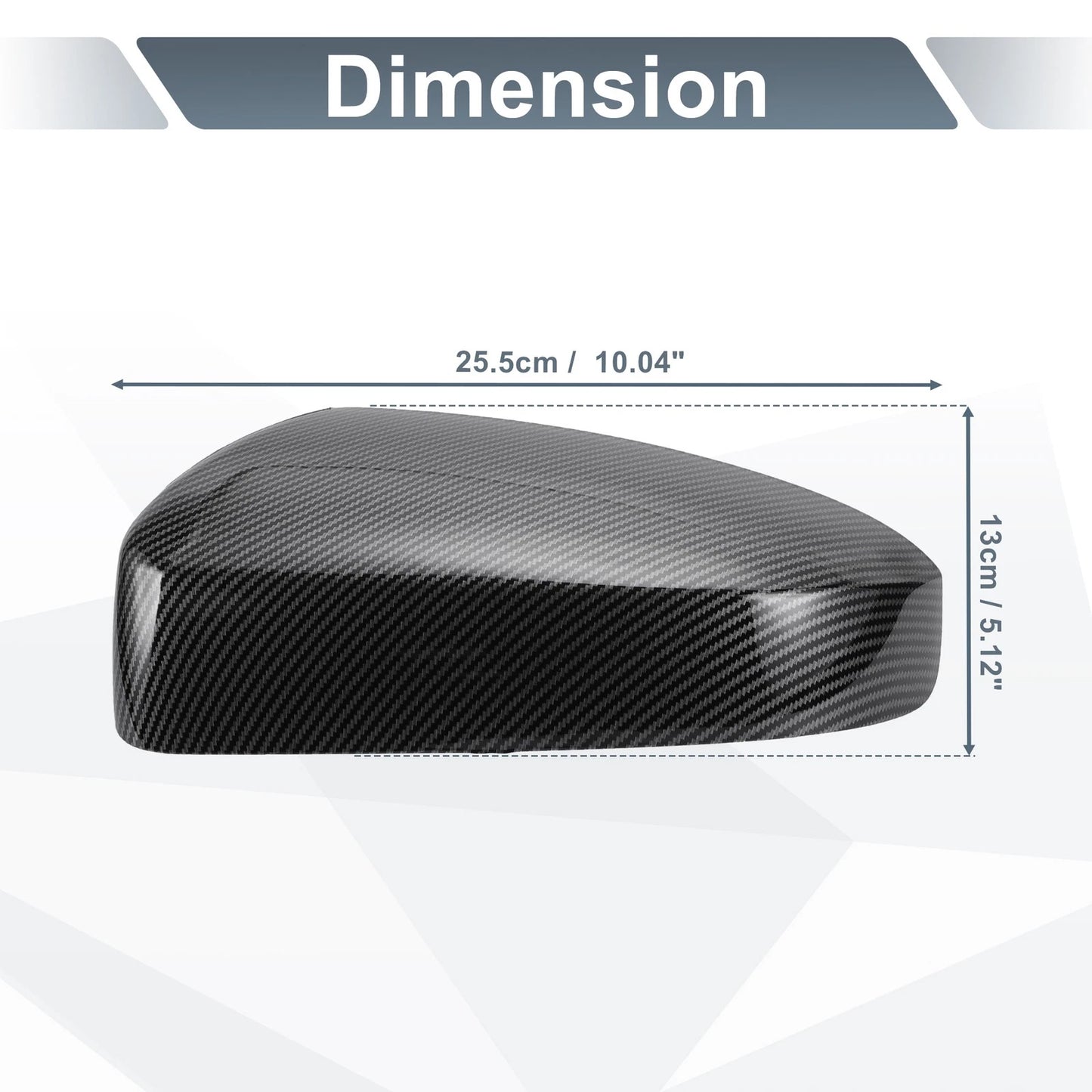 Rearview Mirror Cover Cap Black Carbon Fiber for Nissan Sentra (2007-2012)