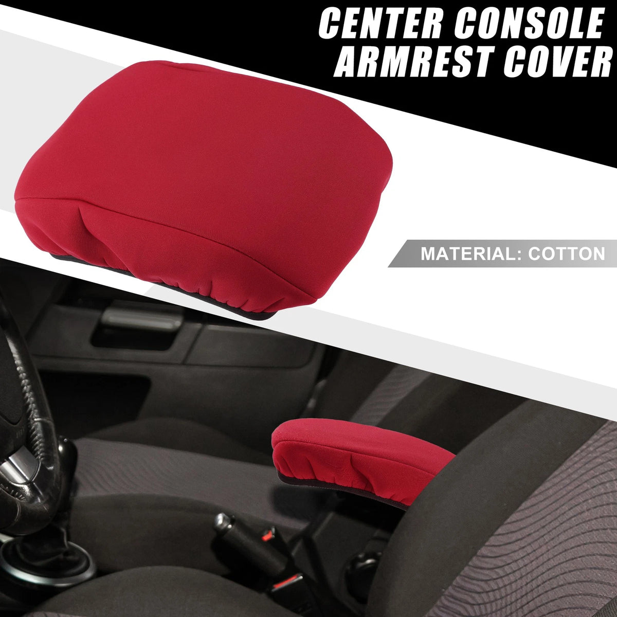 Car Center Console Armrest Cover for Ford Fusion (2017-2020) Red