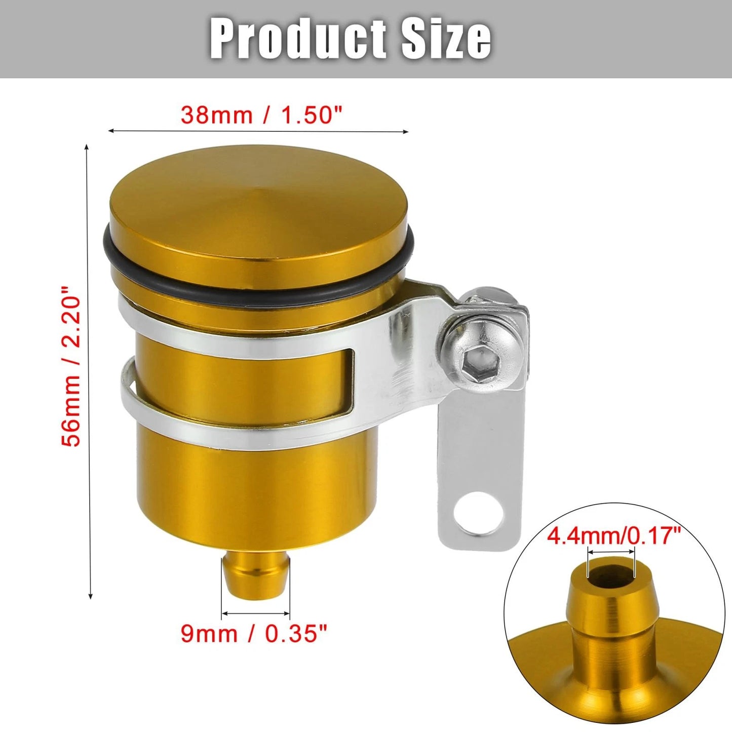 Front Brake Master Cylinder Oil Tank Cup Gold Tone for Yamaha BMW