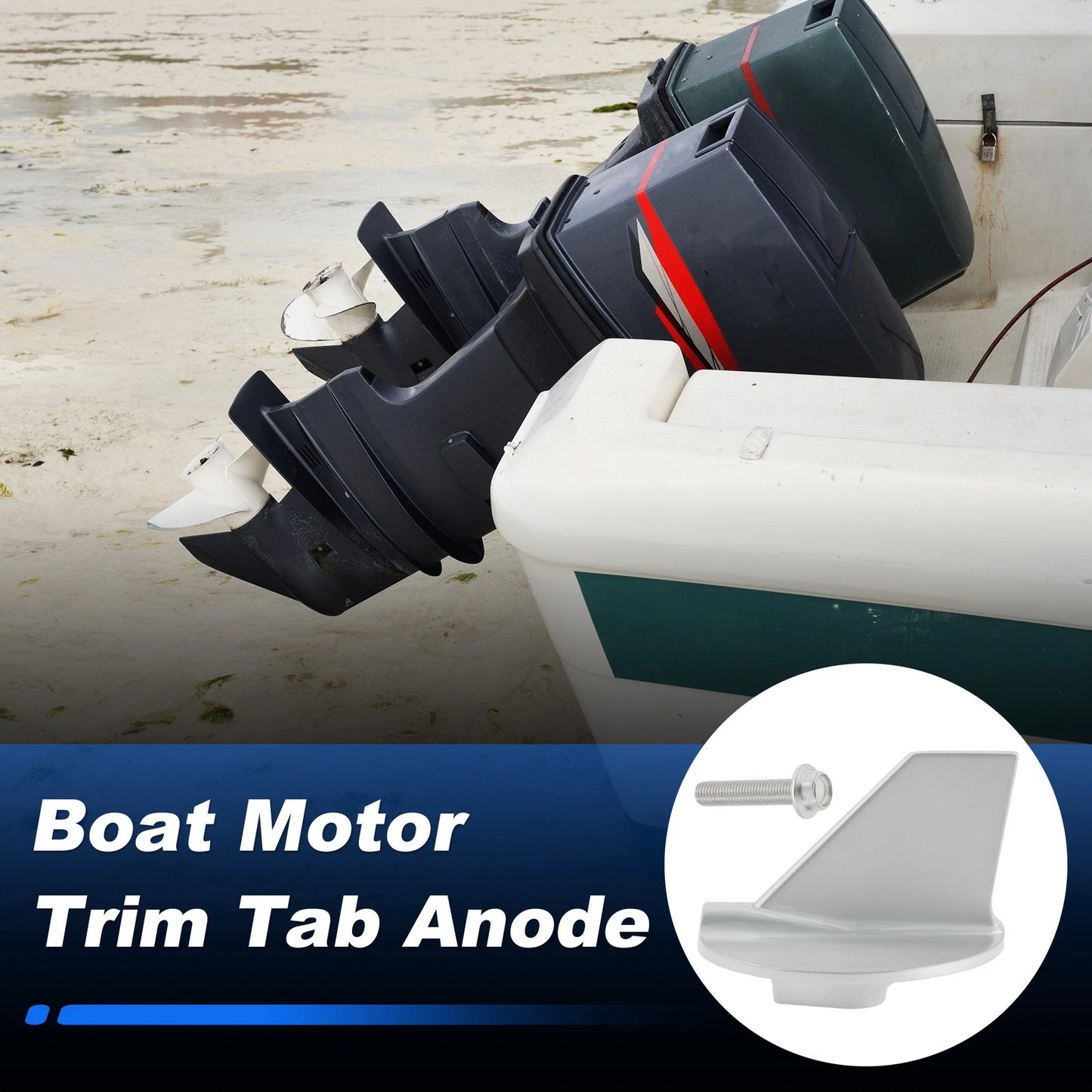 Trim Tab Anode Zinc for Yamaha 115-225 HP Outboard Motors