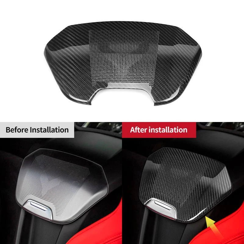 Dry Carbon Fiber Rear Speaker Panel Cover Trim for Corvette C8 2020-2023