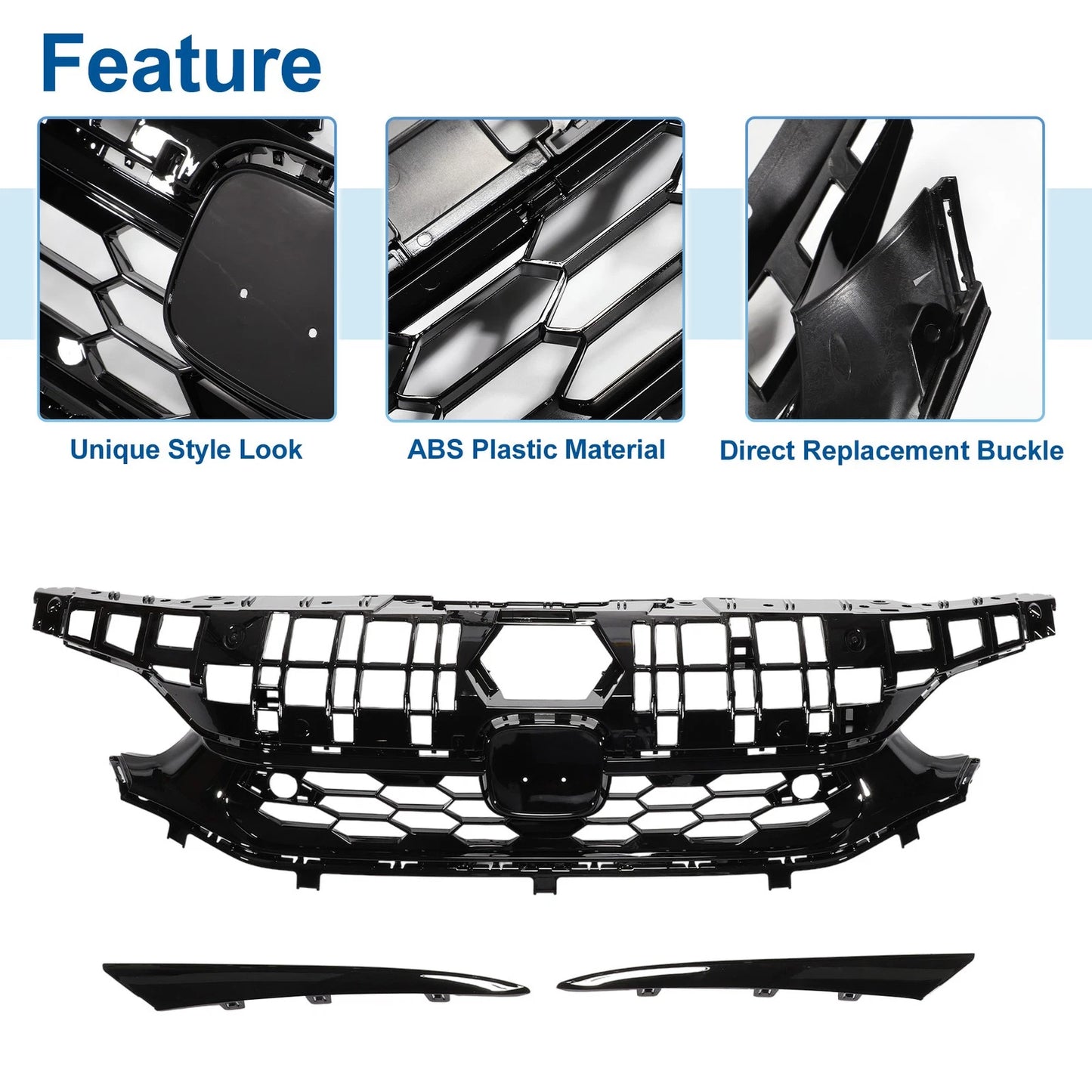 Front Upper Hood Bumper Grille for Honda Civic (2016-2021)