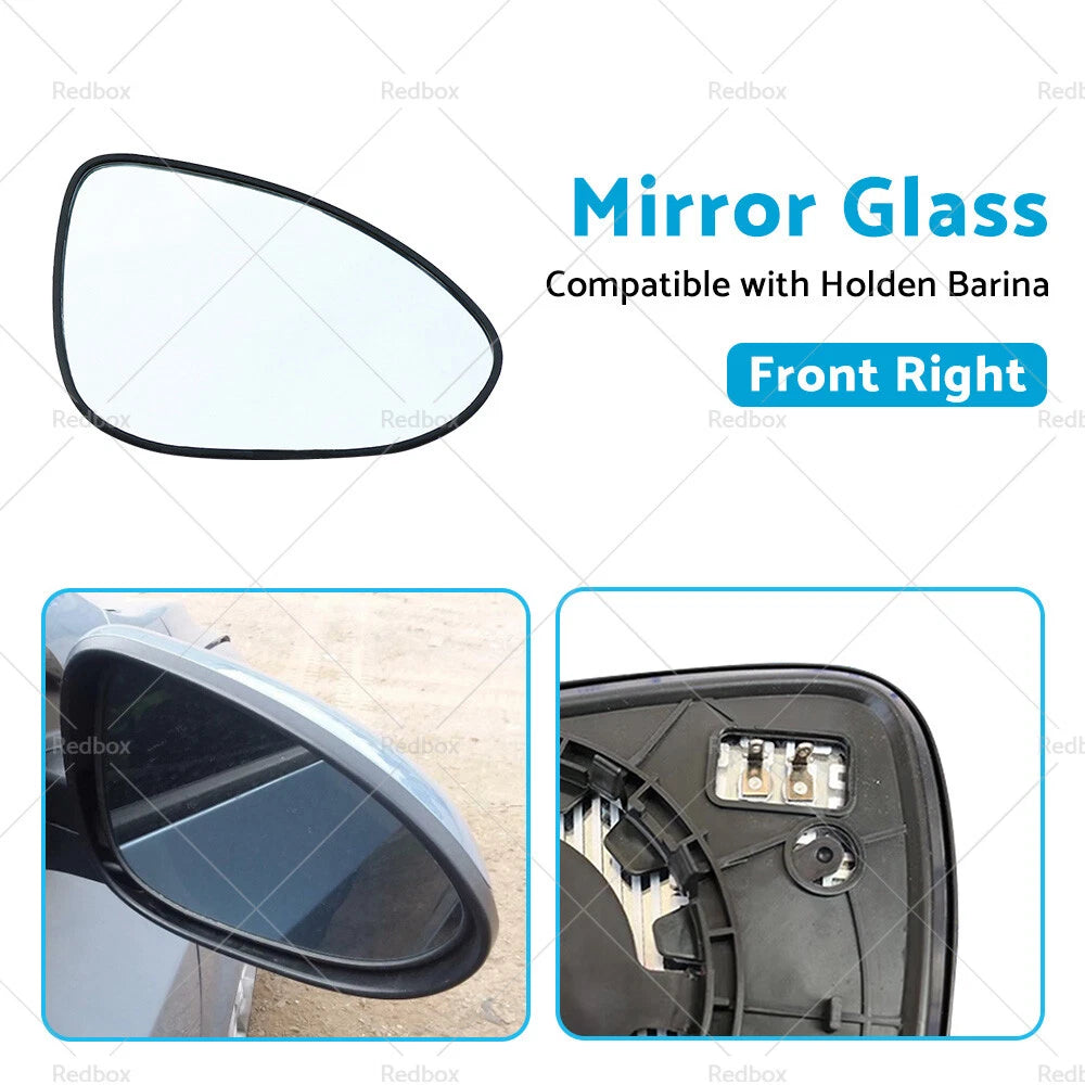 Heated Convex Right Side Mirror Glass for Holden Barina (2011-2023)