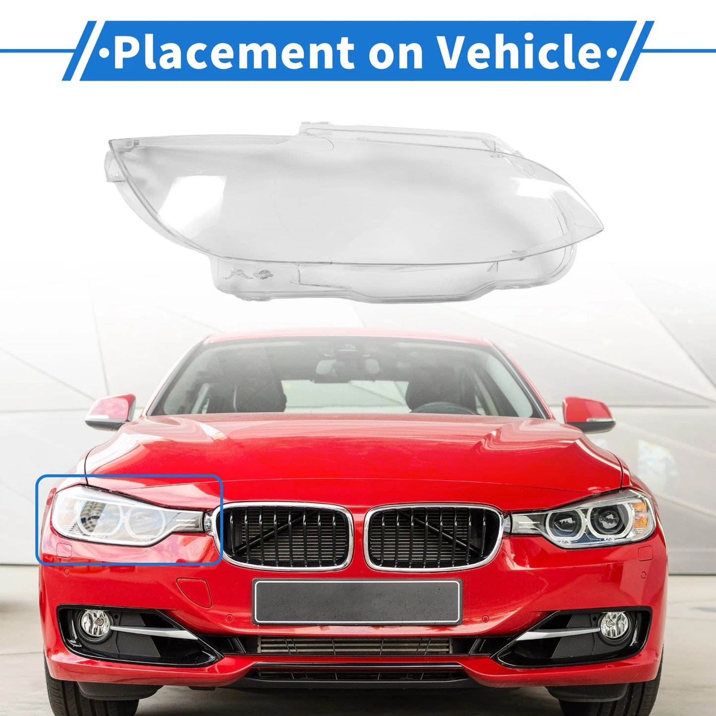Car Front Right Headlight Lens Cover for BMW M3 E92 (2007-2013)