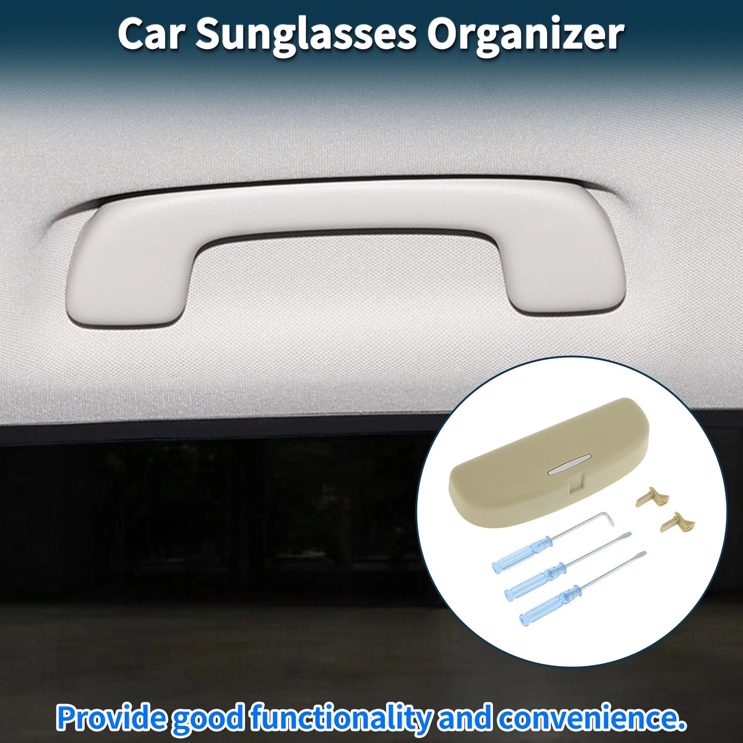 Sunglasses Case for BMW X1 F48 2016-2024 Eyeglasses Holder Storage Box Beige