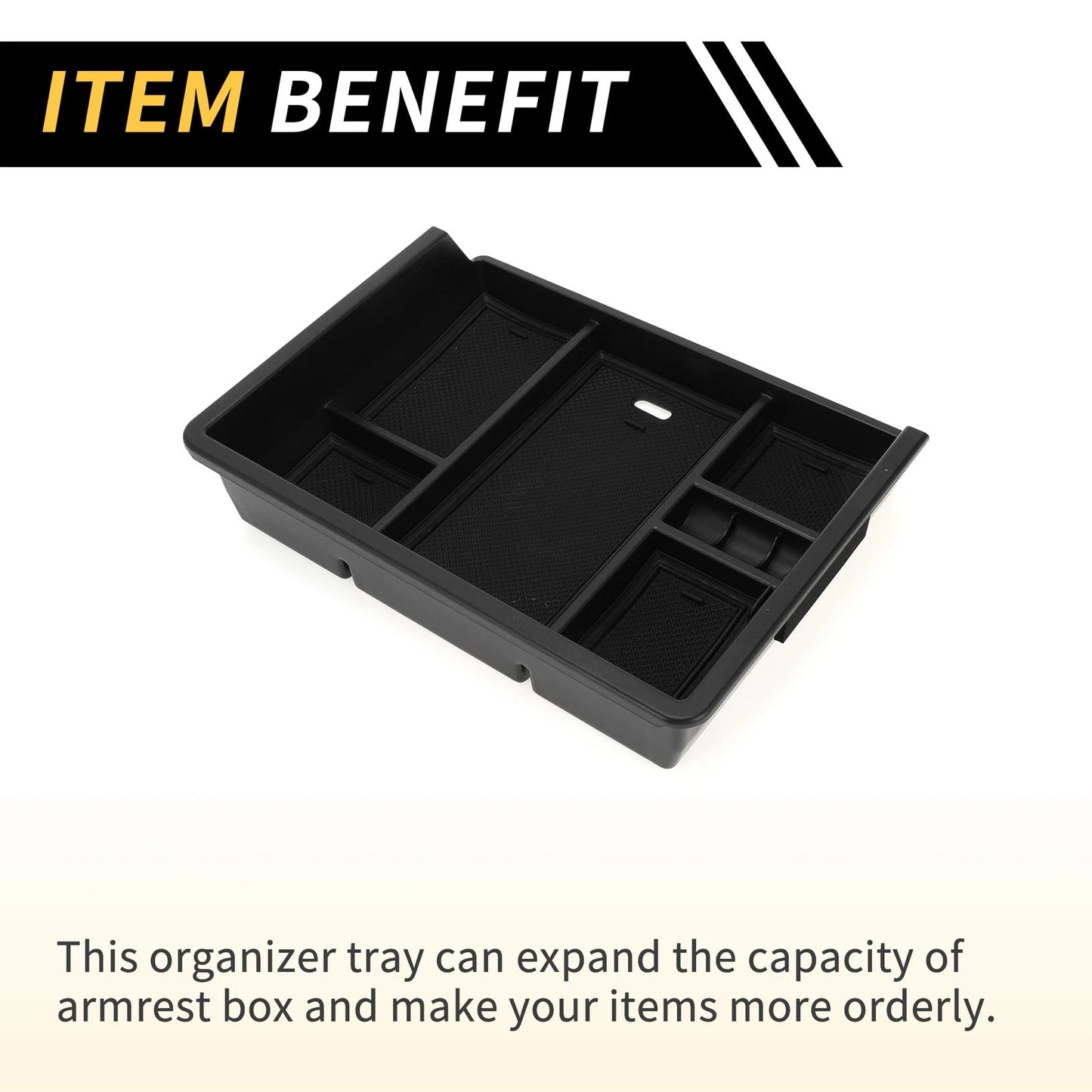 Center Console Organizer Box Tray for Chevy Silverado & GMC Sierra Black