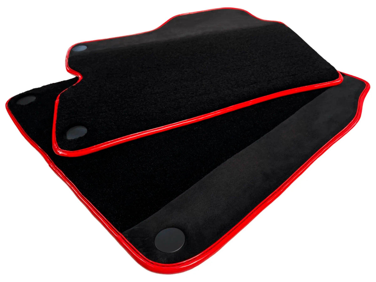 Black Floor Mats for Ferrari California (2008-2014) with Alcantara Red Trim