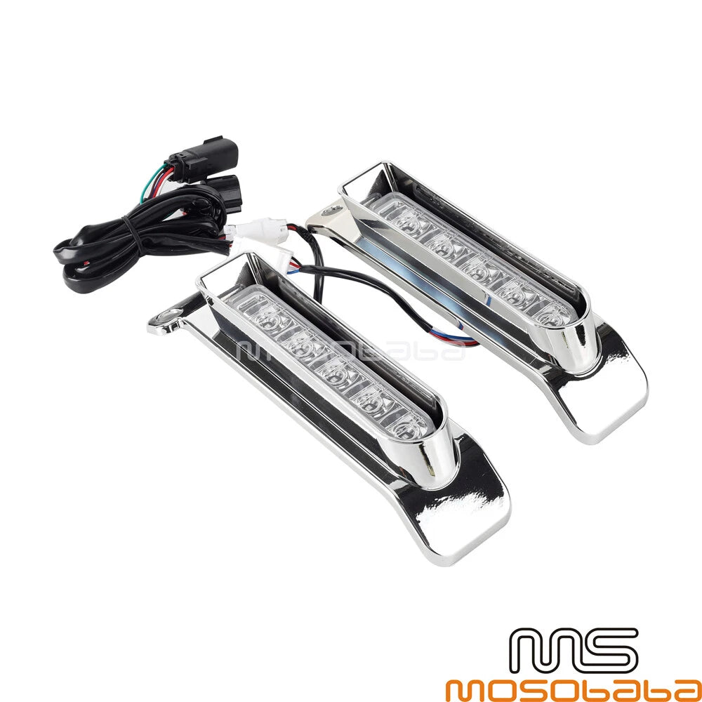 Chrome Saddlebag Filler LED Lights for Harley FLHR FLHTCU FLHTCUL FLHTKL (2014-2023)