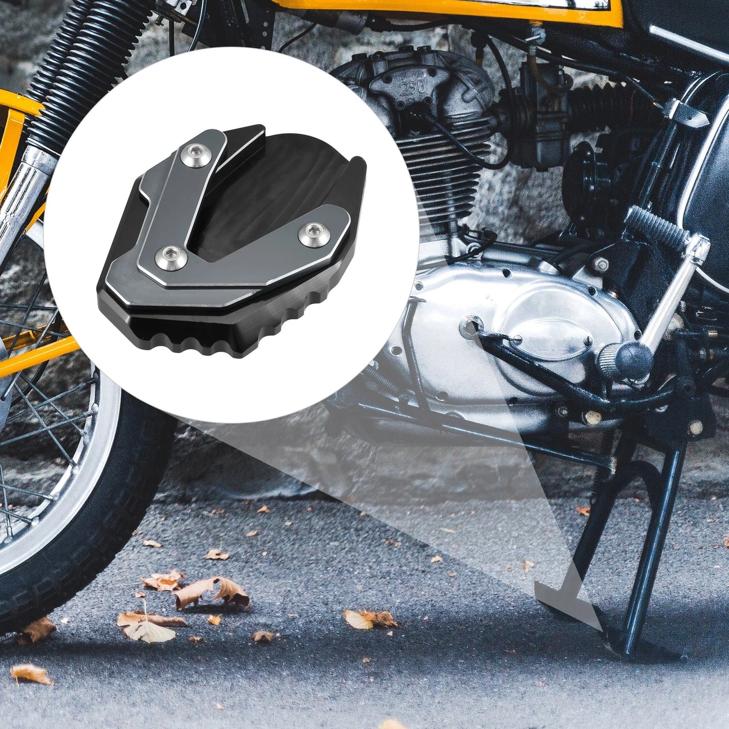 Kickstand Pad Set for Suzuki Jixer 250 SF Titanium Tone (2018–2023)
