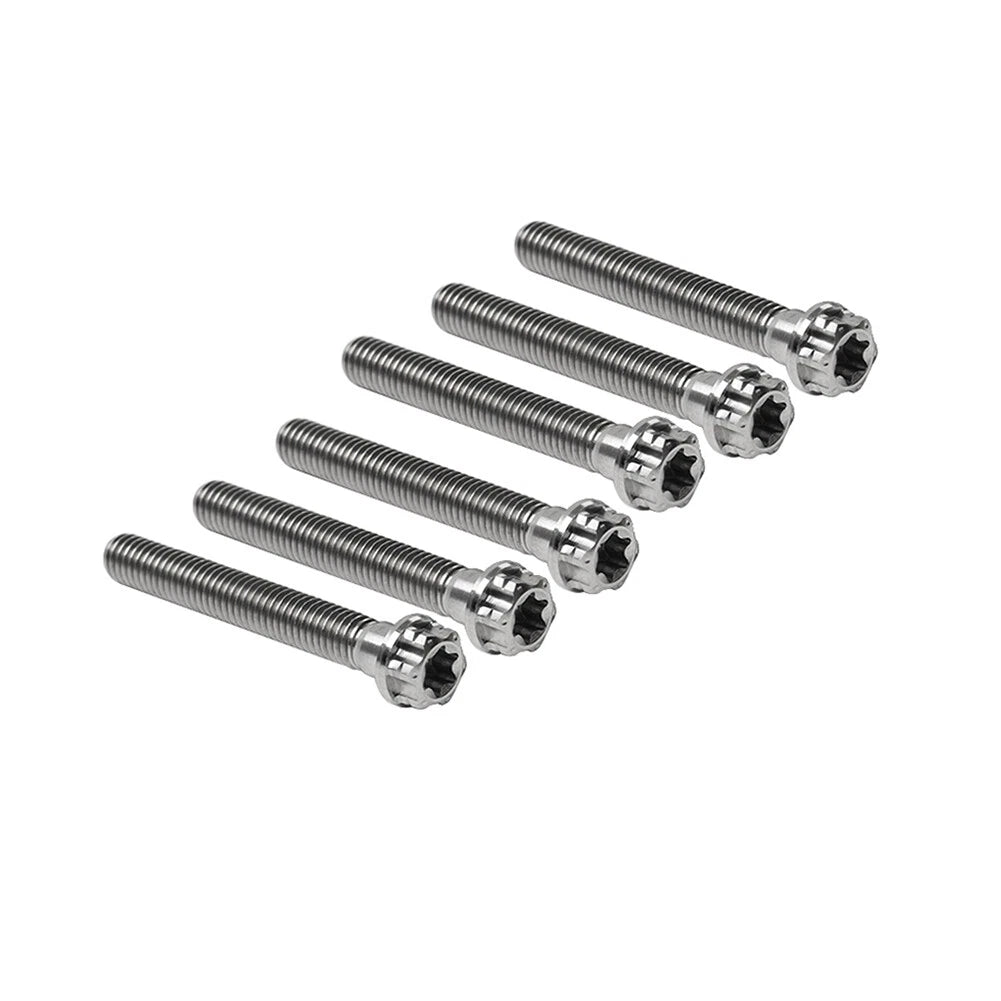6pcs M6x55mm Titanium Torx Head Flange Screws for Motorcycle Bike
