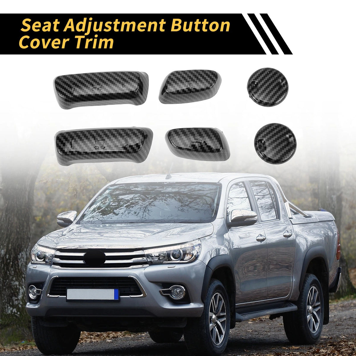 Carbon Fiber Pattern Seat Adjustment Button Cover for Toyota Tundra (2014–2021)