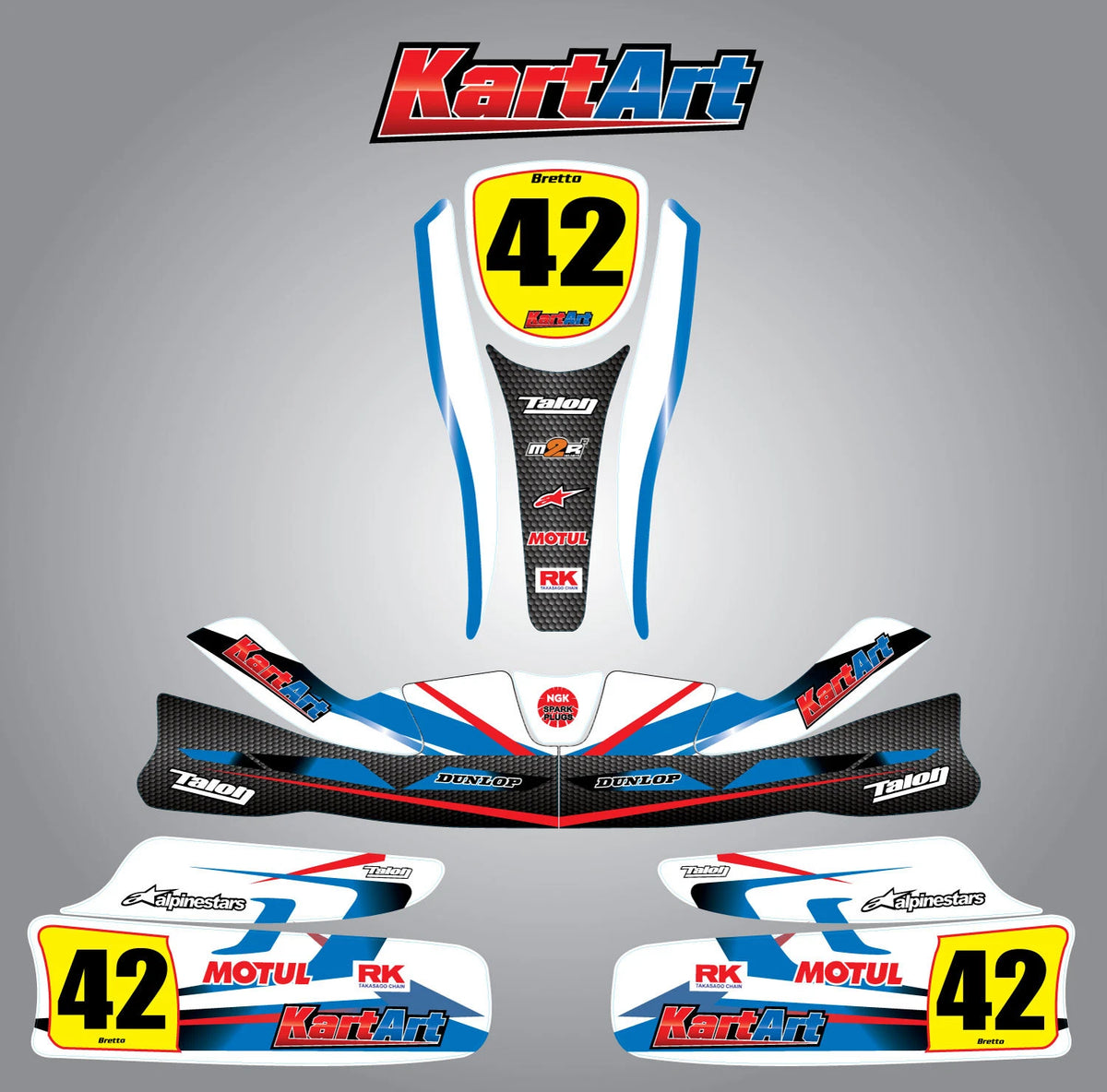 Custom KART ART Sticker Kit - STORM Style Graphics Decals for Unico Kart