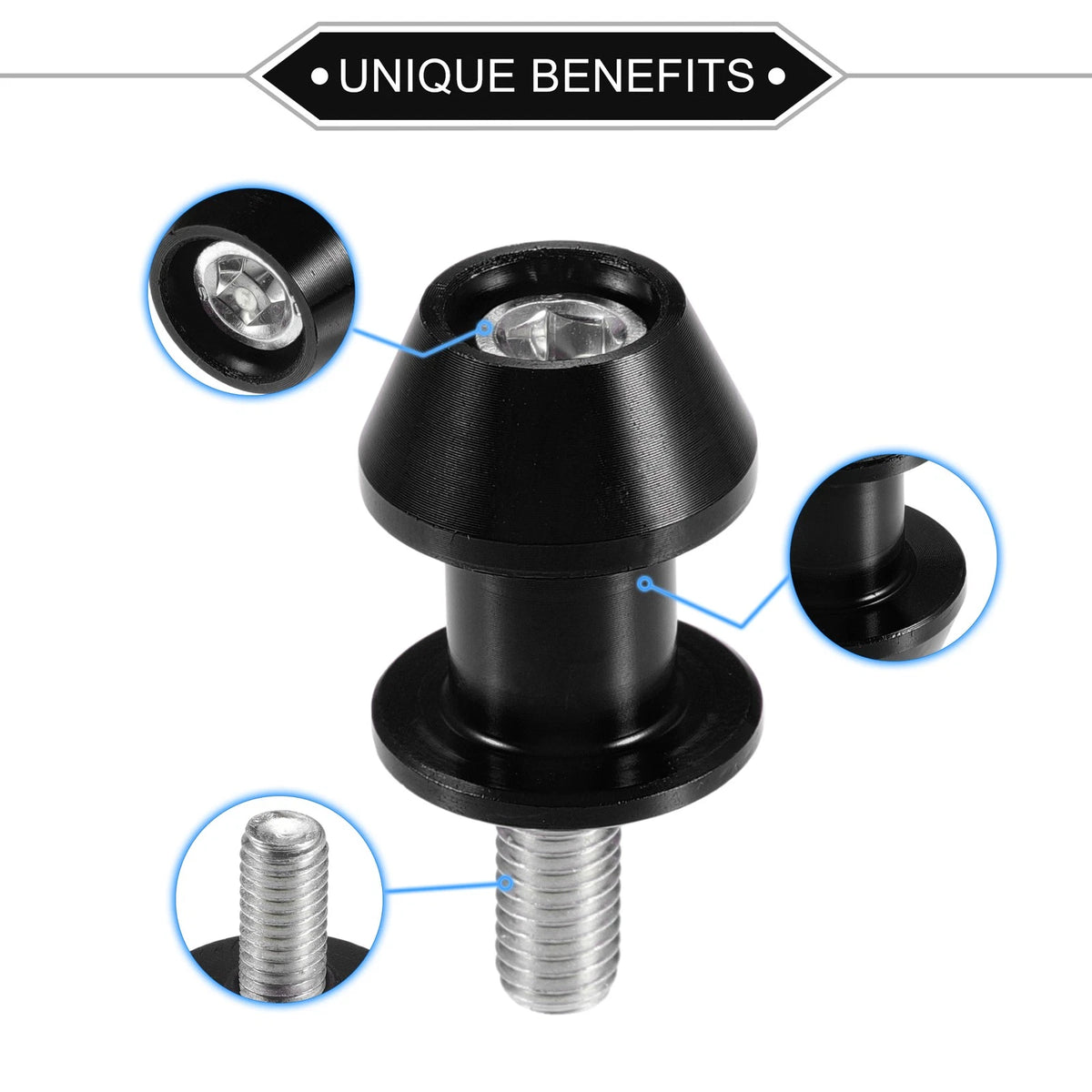 1 Pair 8mm CNC Swingarm Spools Sliders Stand Black for Motorbike